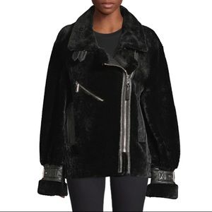 Nicole Benisti Greenwich shearling Moto coat NWT